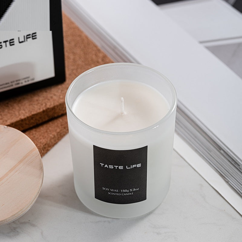 Bougie Parfumée Artisanale — Couvercle en Bois Translucide & 16 Parfums