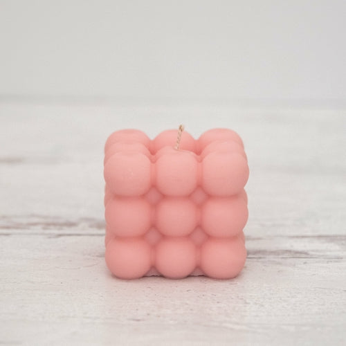 Bougie Cube Bubble — Cire de Soja 100% Naturelle, 6 Couleurs