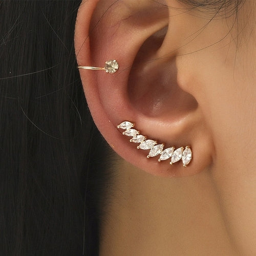 Boucles d'Oreilles Clip Cristal Plante — Style Tendance