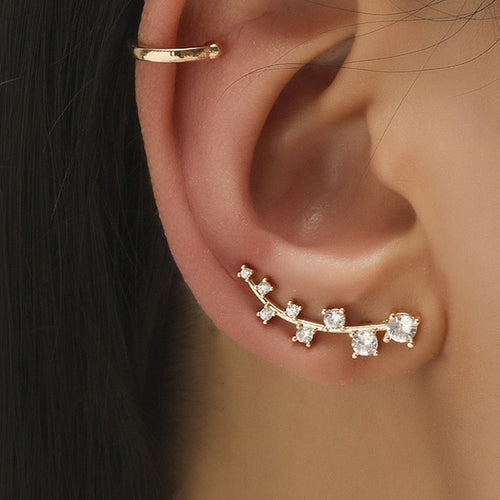 Boucles d'Oreilles Clip Cristal Plante — Style Tendance