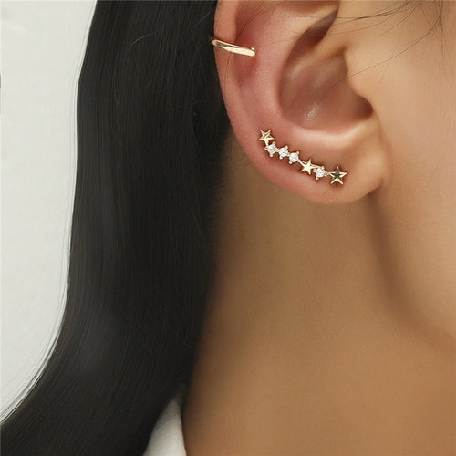 Boucles d'Oreilles Clip Cristal Plante — Style Tendance