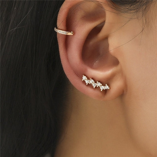 Boucles d'Oreilles Clip Cristal Plante — Style Tendance