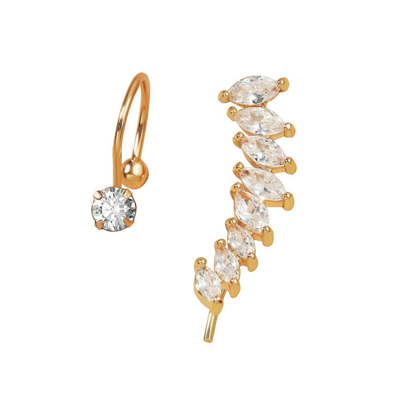 Boucles d'Oreilles Clip Cristal Plante — Style Tendance