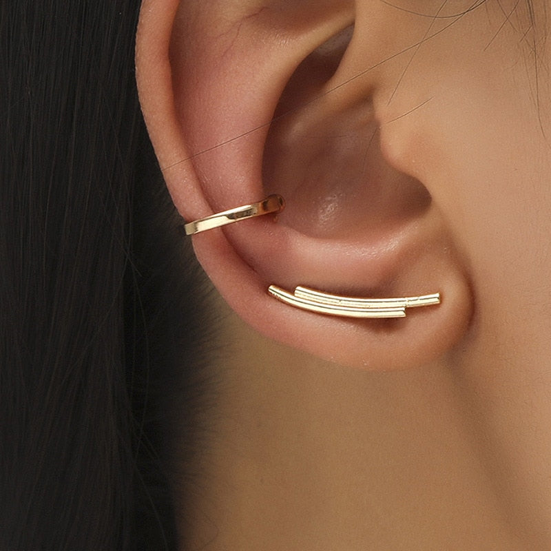 Boucles d'Oreilles Clip Cristal Plante — Style Tendance
