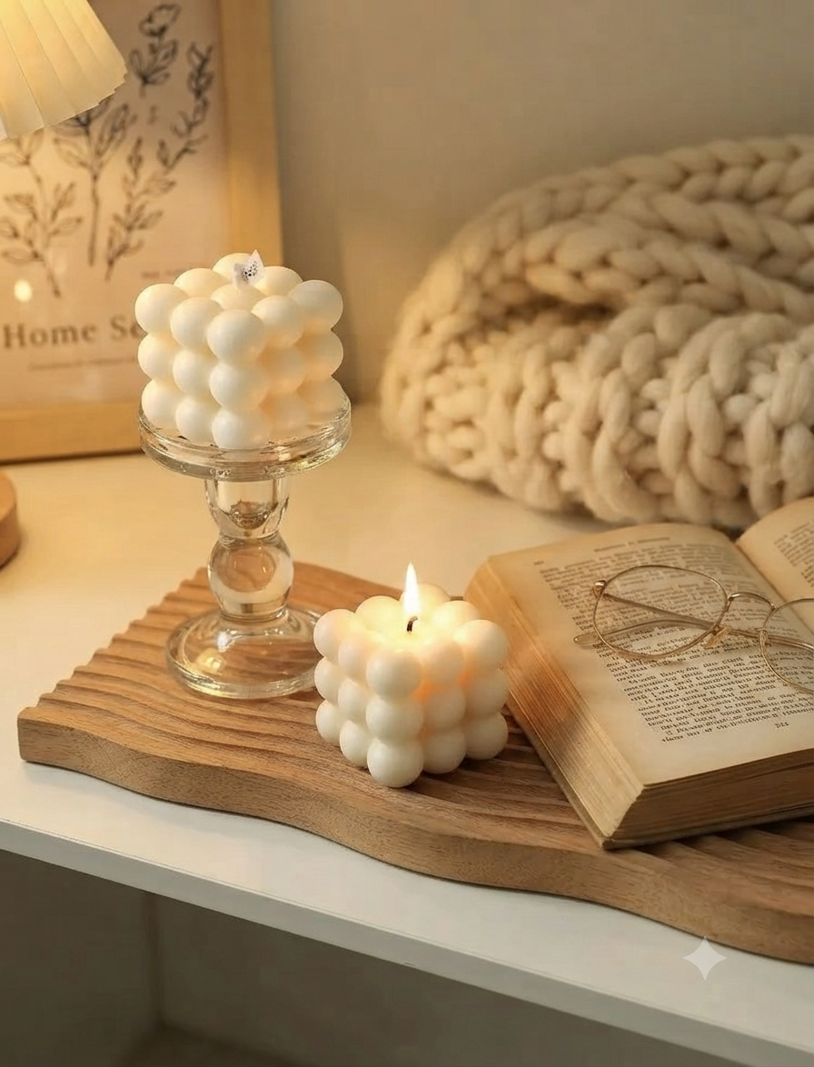 Bougie Parfumée Cube Blanc