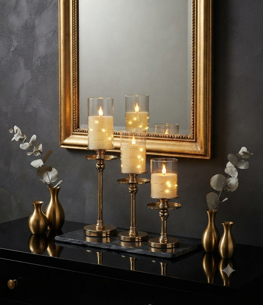 Bougie LED avec Guirlande Lumineuse