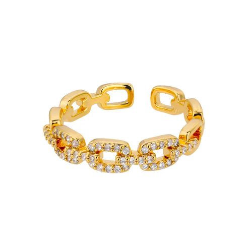 Bague Maillon Torsadé Zircon — Acier Inoxydable