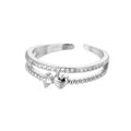 Bague Cœur Zircon Double — Collection Mariage & Fiançailles