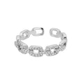 Bague Maillon Torsadé Zircon — Acier Inoxydable