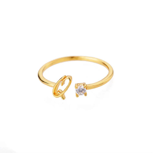 Bague Initiale A-Z — Personnalisée Acier Inoxydable