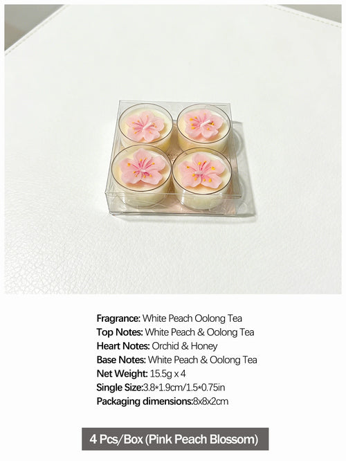 Coffret 4 Bougies Parfumées Fleur de Pêcher — Prêt-à-Offrir