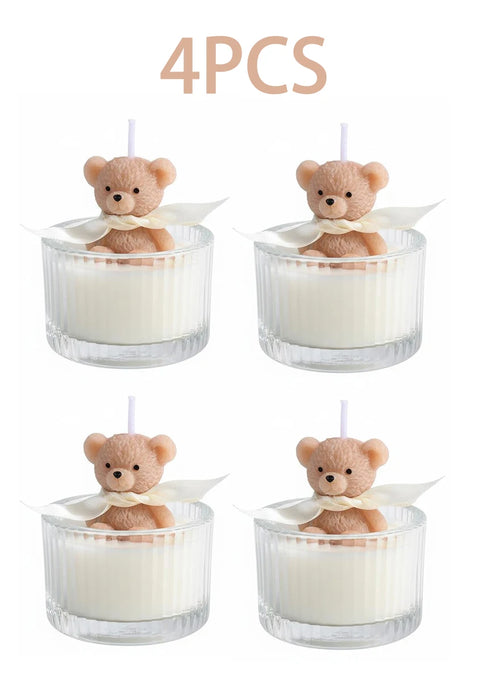 Bougie Ourson Teddy Bear — Cire de Soja, Pot en Verre & Parfum Envoûtant