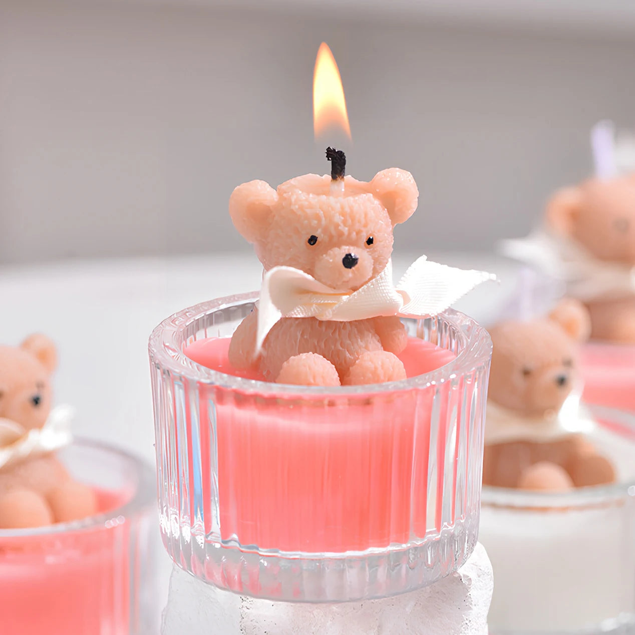 Bougie Ourson Teddy Bear — Cire de Soja, Pot en Verre & Parfum Envoûtant