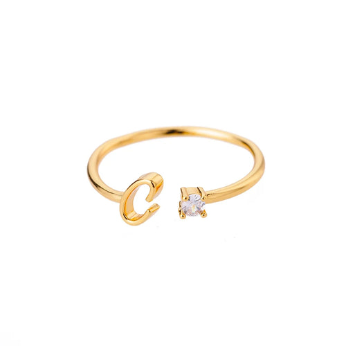 Bague Initiale A-Z — Personnalisée Acier Inoxydable