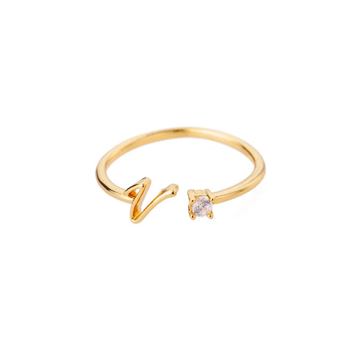 Bague Initiale A-Z — Personnalisée Acier Inoxydable