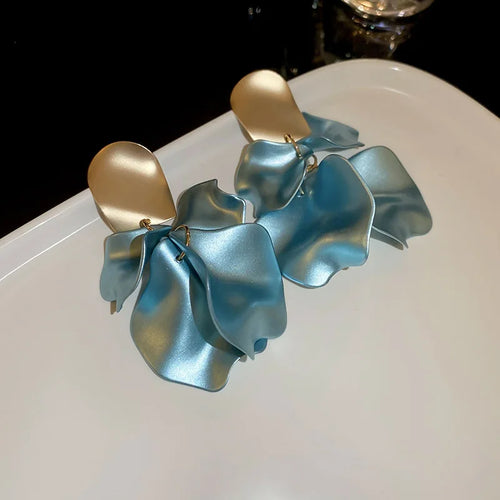 Boucles d'Oreilles Fleur Bohème Colorées — Pendentif Pétale