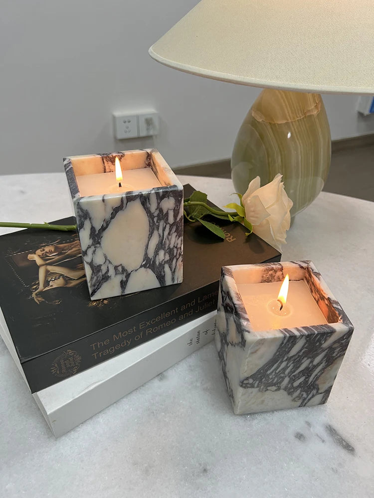 Pot en pierre naturelle Calacatta Viola, marbre violet Onyx