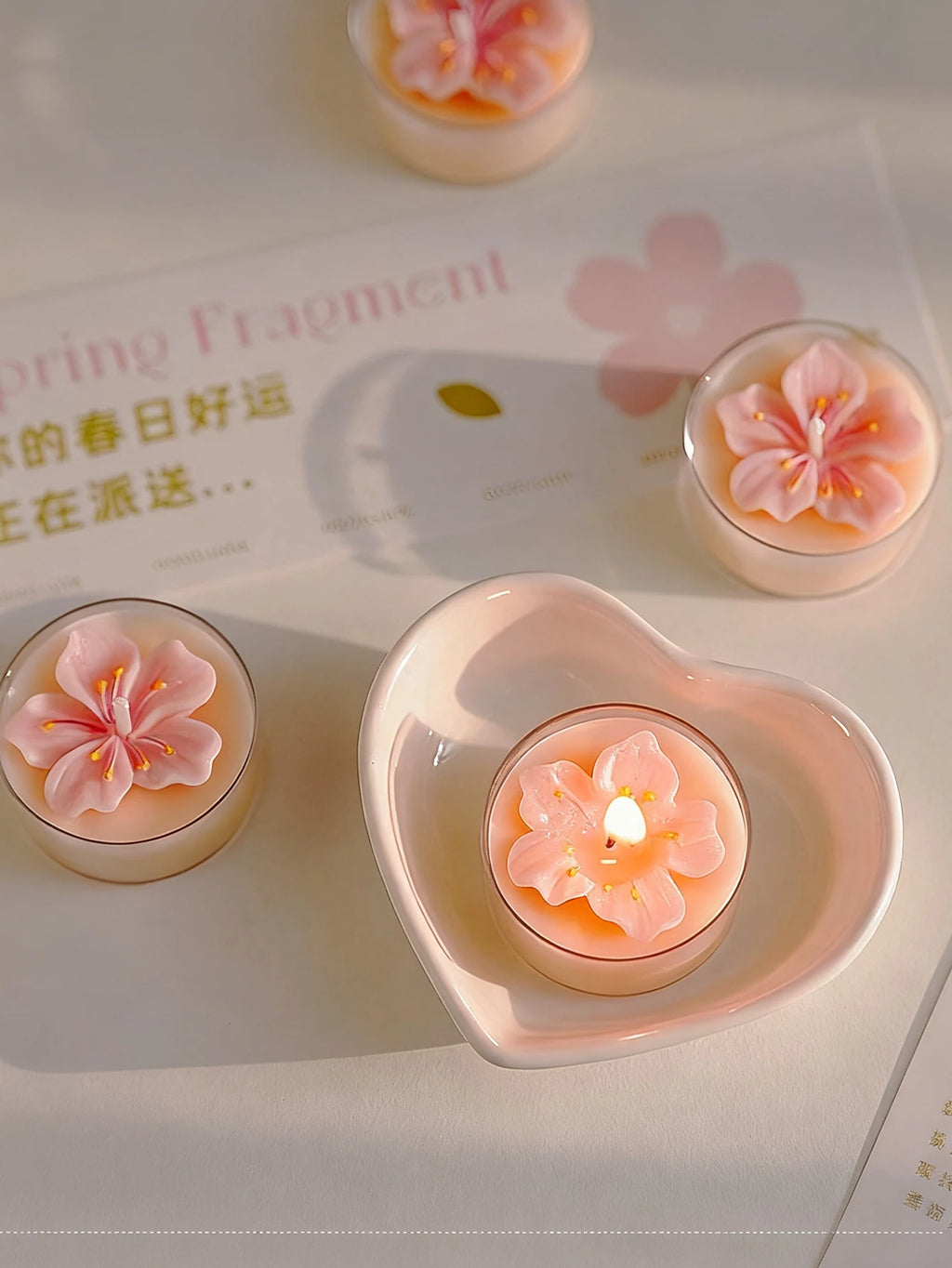 Coffret 4 Bougies Parfumées Fleur de Pêcher — Prêt-à-Offrir