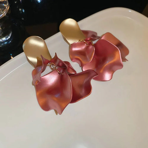 Boucles d'Oreilles Fleur Bohème Colorées — Pendentif Pétale