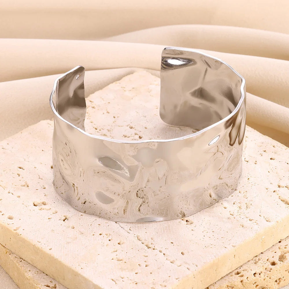 Bracelet Manchette Ouvert Vintage — Acier Inoxydable