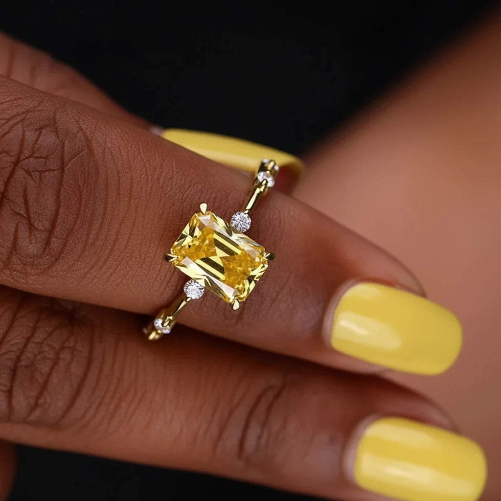 Bague Zircon Jaune — Touche de Lumière