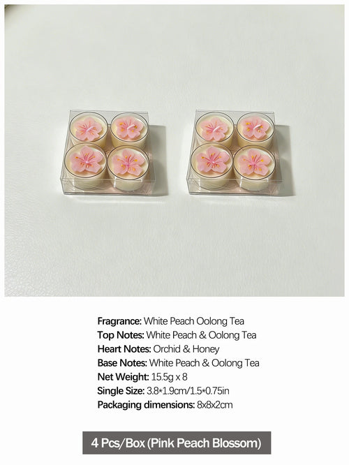 Coffret 4 Bougies Parfumées Fleur de Pêcher — Prêt-à-Offrir