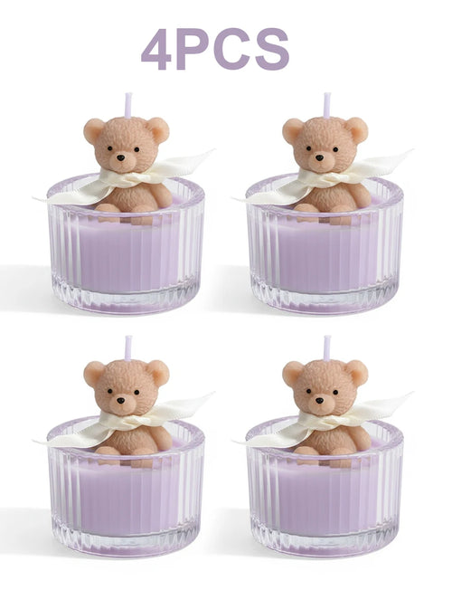 Bougie Ourson Teddy Bear — Cire de Soja, Pot en Verre & Parfum Envoûtant