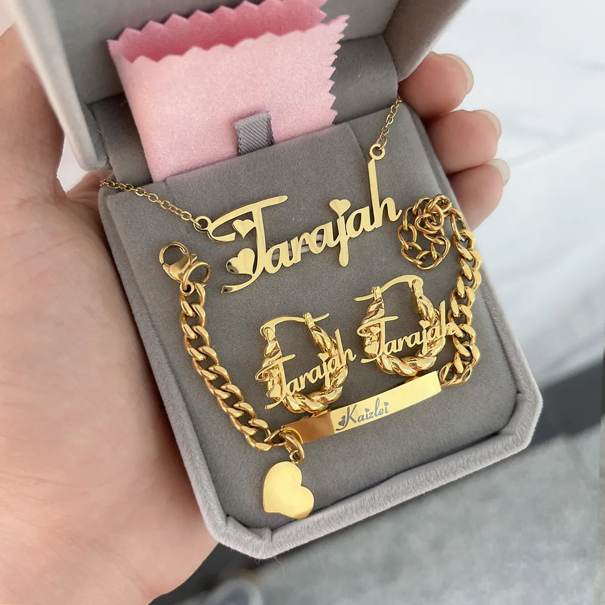 Adorable mini parure de bijoux personnalisée