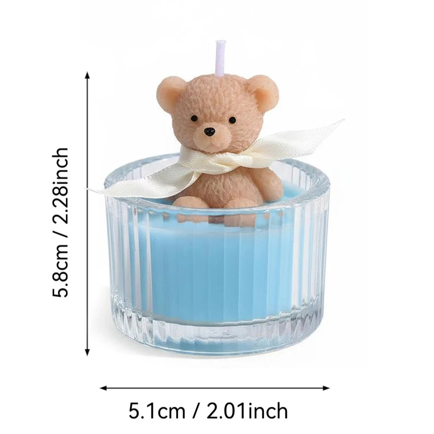 Bougie Ourson Teddy Bear — Cire de Soja, Pot en Verre & Parfum Envoûtant