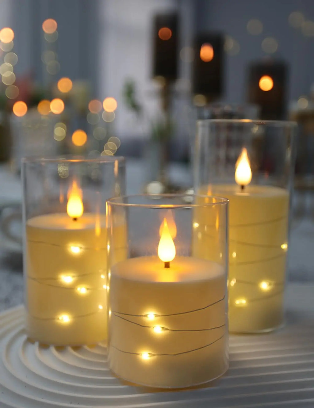 Bougie LED avec Guirlande Lumineuse