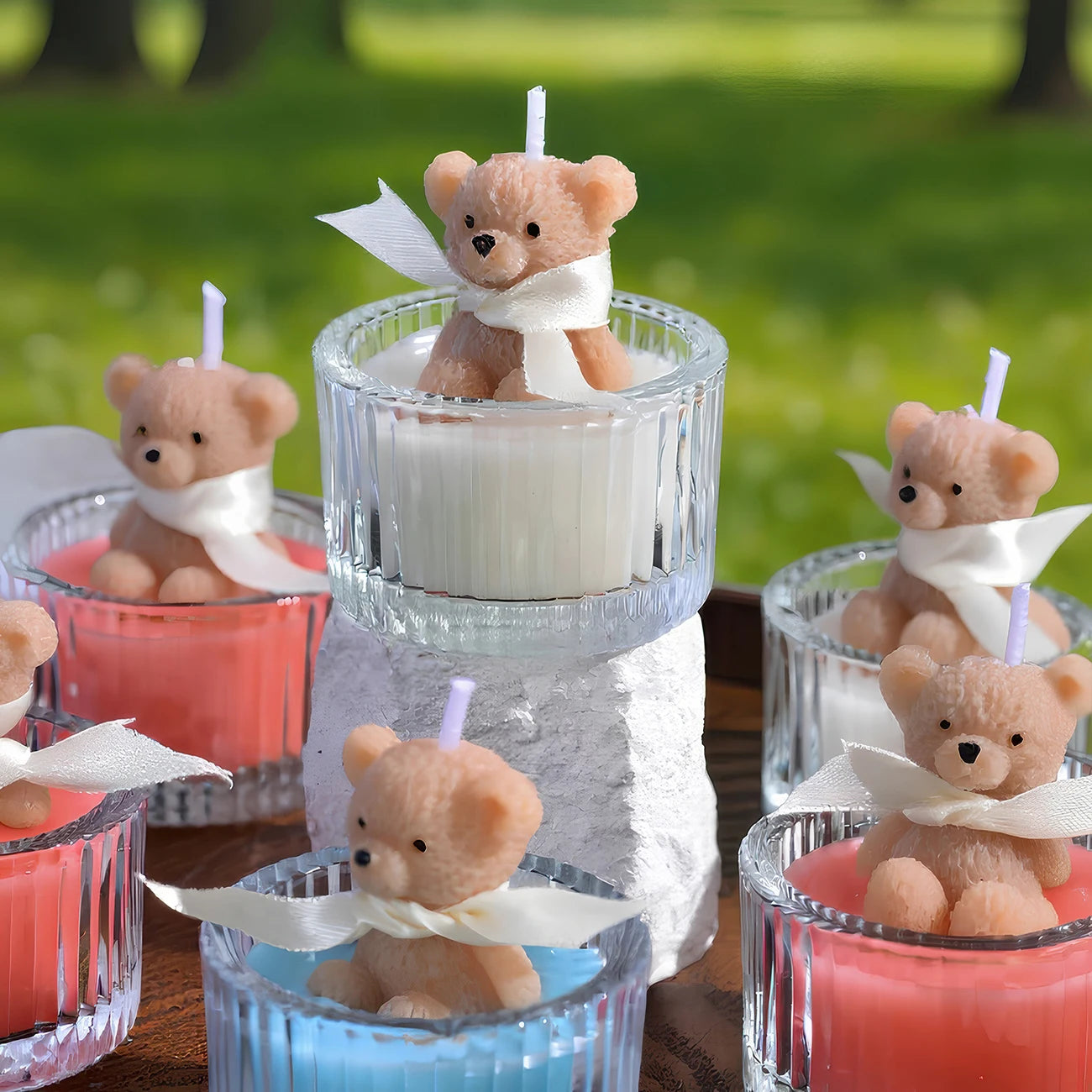 Bougie Ourson Teddy Bear — Cire de Soja, Pot en Verre & Parfum Envoûtant