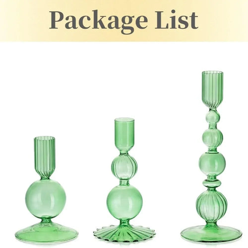 Lot de 3 bougeoirs en verre