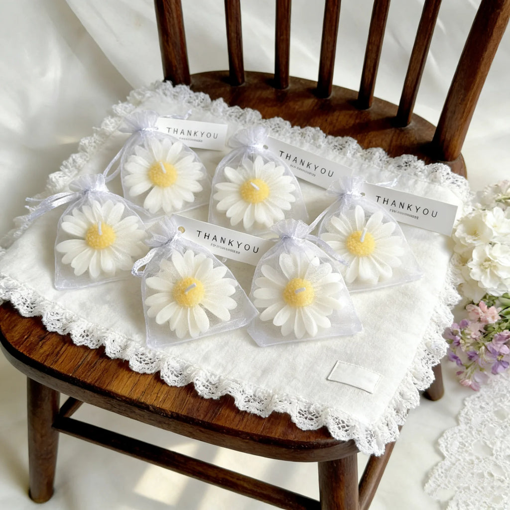 Lot de 1 pièce / 5 pièces / 10 pièces de bougies en forme de marguerite