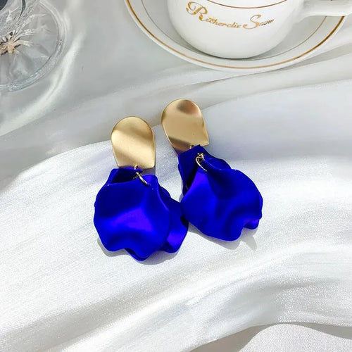 Boucles d'Oreilles Fleur Bohème Colorées — Pendentif Pétale