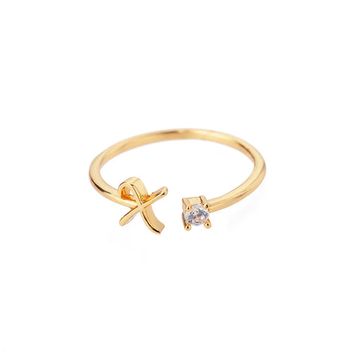 Bague Initiale A-Z — Personnalisée Acier Inoxydable
