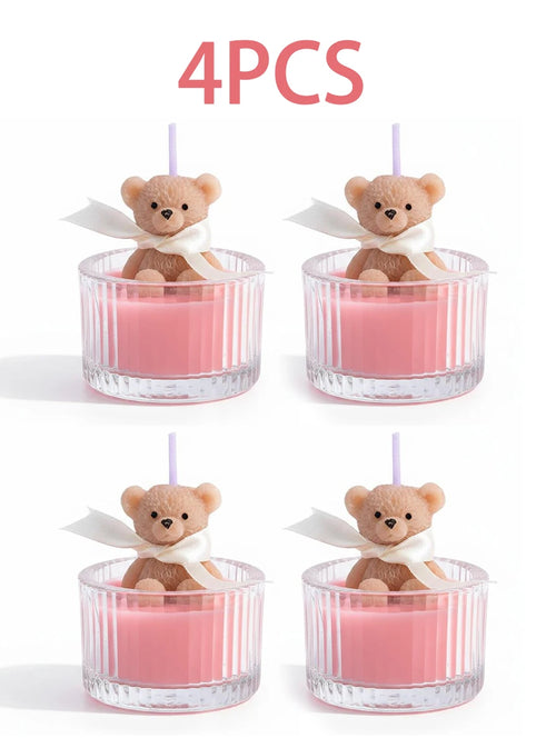 Bougie Ourson Teddy Bear — Cire de Soja, Pot en Verre & Parfum Envoûtant