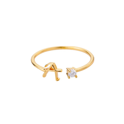 Bague Initiale A-Z — Personnalisée Acier Inoxydable