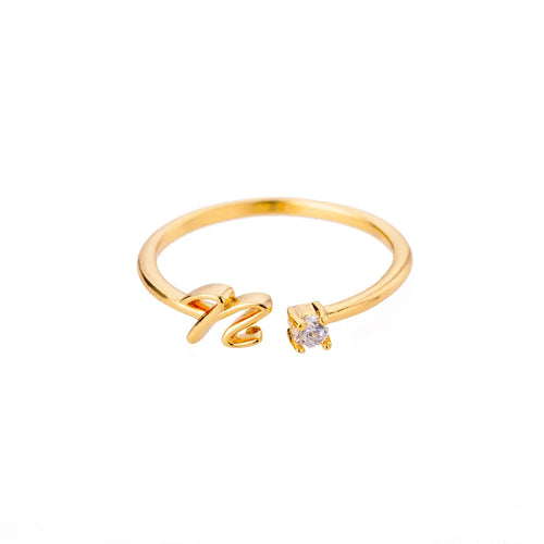 Bague Initiale A-Z — Personnalisée Acier Inoxydable