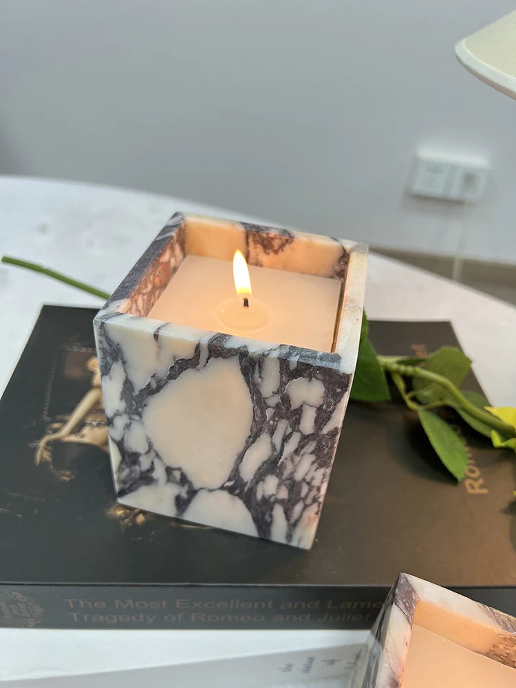 Pot en pierre naturelle Calacatta Viola, marbre violet Onyx