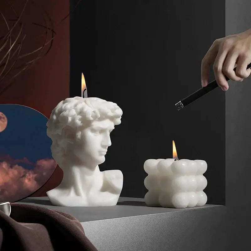 Bougie Parfumée David — Style Nordique, Cire de Soja & Déco Bureau
