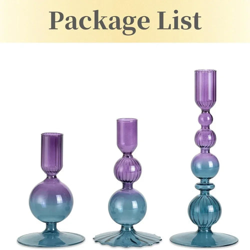 Lot de 3 bougeoirs en verre