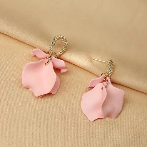 Boucles d'Oreilles Fleur Bohème Colorées — Pendentif Pétale