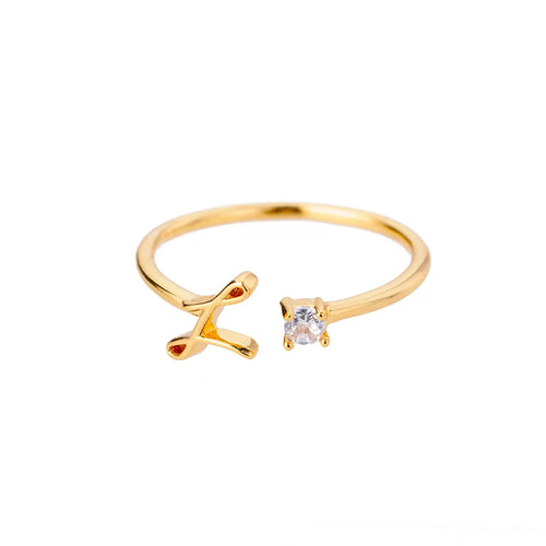 Bague Initiale A-Z — Personnalisée Acier Inoxydable