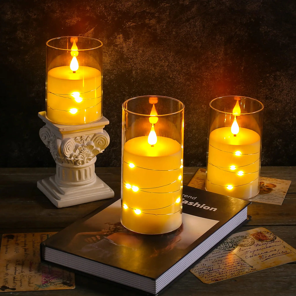 Bougie LED avec Guirlande Lumineuse
