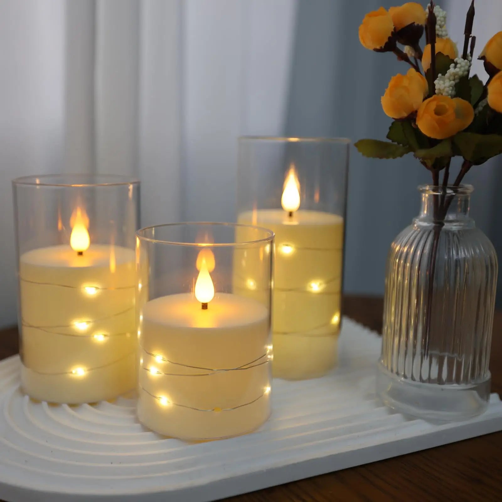 Bougie LED avec Guirlande Lumineuse