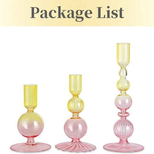 Lot de 3 bougeoirs en verre