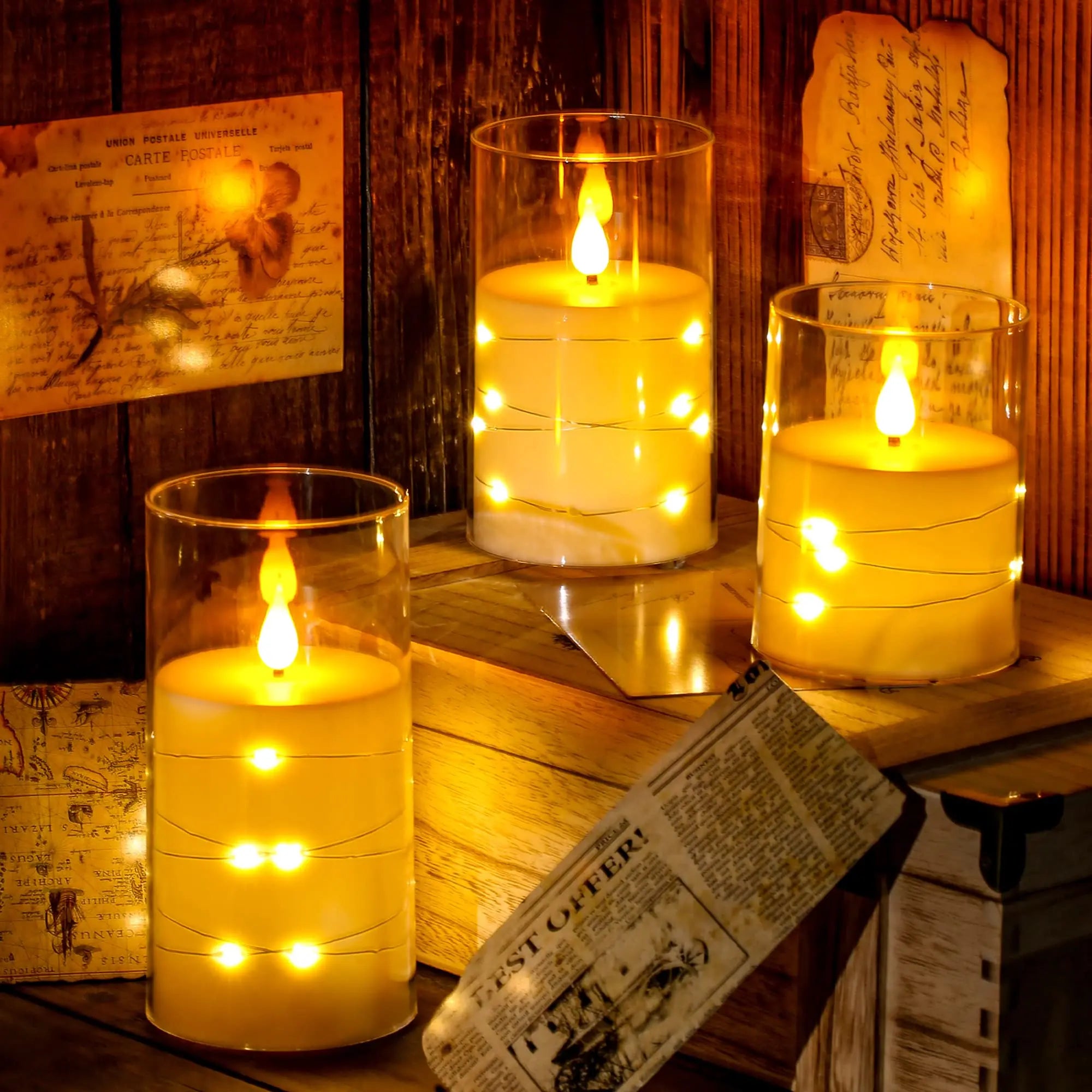 Bougie LED avec Guirlande Lumineuse