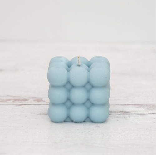 Bougie Cube Bubble — Cire de Soja 100% Naturelle, 6 Couleurs