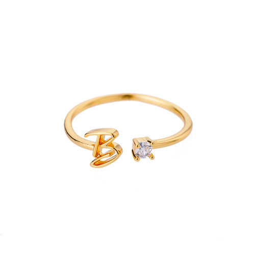 Bague Initiale A-Z — Personnalisée Acier Inoxydable
