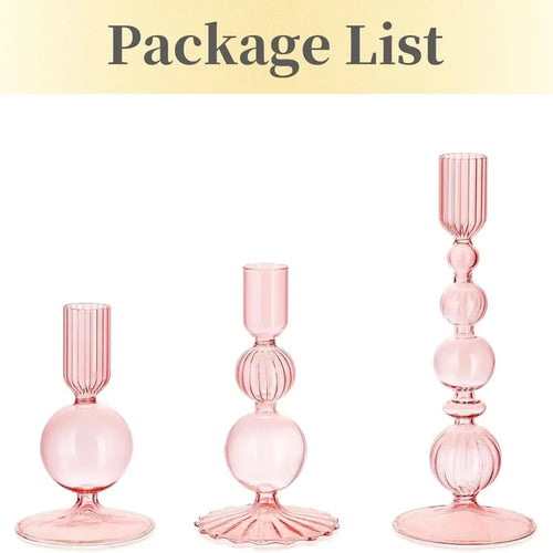 Lot de 3 bougeoirs en verre